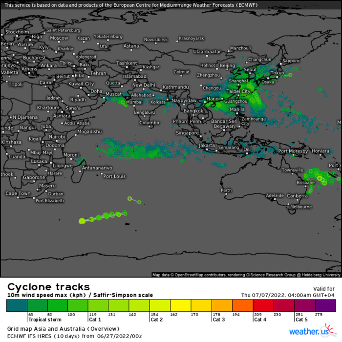 JTWC map: active after a while: Invest 94A and Invest 97W// TS 03E(ALICIA) and Invest 94L, 27/06utc