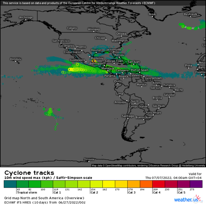 JTWC map: active after a while: Invest 94A and Invest 97W// TS 03E(ALICIA) and Invest 94L, 27/06utc