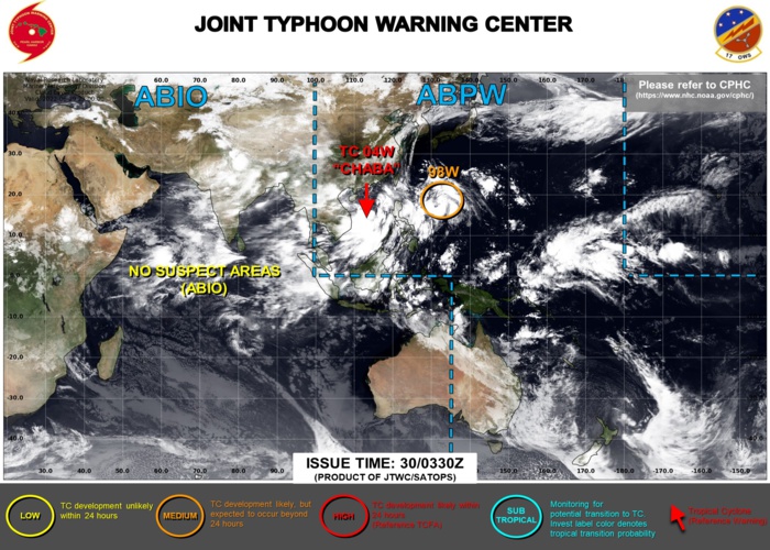 TS 04W(CHABA), Invest 98W// TC 02L// Invest 94E and Invest 95L: 30/03utc updates