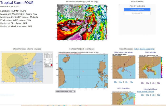 SATELLITE ANALYSIS, INITIAL POSITION AND INTENSITY DISCUSSION: ANIMATED MULTISPECTRAL SATELLITE IMAGERY (MSI) DEPICTS A PARTIALLY EXPOSED LOW LEVEL CIRCULATION CENTER (LLCC) LOCATED UNDER THE NORTHERN AREA OF BUILDING CONVECTION IN THE SOUTHERN SEMI-CIRCLE. THE LATEST VISIBLE SATELLITE LOOP INDICATES BUILDING CONVECTION IN THE NORTHEAST QUADRANT, HOWEVER THERE IS EVIDENCE OF SHEAR FROM THE NORTHEAST AS WELL. THE INITIAL POSITION IS PLACED WITH MEDIUM CONFIDENCE BASED OFF THE PGTW FIX AND AFOREMENTIONED VISIBLE SATELLITE LOOP. THE INITIAL INTENSITY OF 35 KTS IS ASSESSED WITH HIGH CONFIDENCE BASED ON STRUCTURE AND TWO SHIP WEATHER OBSERVATIONS OF 34 KTS AND 35 KTS, BOTH LOCATED SOUTHWEST OF THE  LLCC.