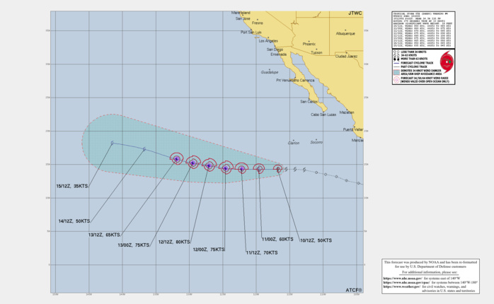 000 WTPZ45 KNHC 101445 TCDEP5  Tropical Storm Darby Discussion Number   4 NWS National Hurricane Center Miami FL       EP052022 500 AM HST Sun Jul 10 2022  Darby has become better organized this morning. A 0916 UTC AMSR2 and  more recent 1216 UTC SSMIS microwave pass have revealed increased  banding over the eastern semicircle of the storm and an improved  low-level inner core structure.  Early-light visible satellite  imagery also shows an increase in banding and the development of a  small CDO feature.  Subjective Dvorak intensity estimates have  responded accordingly and are now up to 45 and 55 kt from TAFB and  SAB, respectively.  Therefore, the initial intensity has been raised  to 50 kt for this advisory.  There still appears to be some entrainment of drier mid-level air  over the northwestern portion of the circulation, but with low  environmental shear and warm sea-surface temperatures (SSTs) ahead,  Darby should be able to strengthen over the next 36-48 hours.  The  updated NHC intensity forecast shows a faster rate of strengthening  during the first day or so, primarily due to the higher initial  intensity.  The new forecast calls for Darby to become a hurricane  in about 24 hours, and then peak in intensity in a couple of days.   After that time, gradually decreasing SSTs and a more stable  environment should lead to steady weakening during the remainder of  the forecast period.  The NHC wind speed forecast is near the high  end of the guidance during the first 24-48 hours and is in best  agreement with the European-based SHIPS model. Thereafter, it is  close to the various consensus aids.  Darby continues to move westward at about 13 kt.  The cyclone should  continue on a westward motion to the south of a mid-level ridge  extending westward from the northern portion of Baja California.  In  a few days the western portion of the ridge is forecast to weaken  which should cause Darby to turn west-northwestward.  The track  guidance is in general agreement on this scenario, though the UKMET  model depicts a much weaker Darby and shows a faster westward  motion.  The NHC forecast is closest to the ECMWF, which is a little  slower than the consensus aids due to the contribution from the  much faster UKMET model.