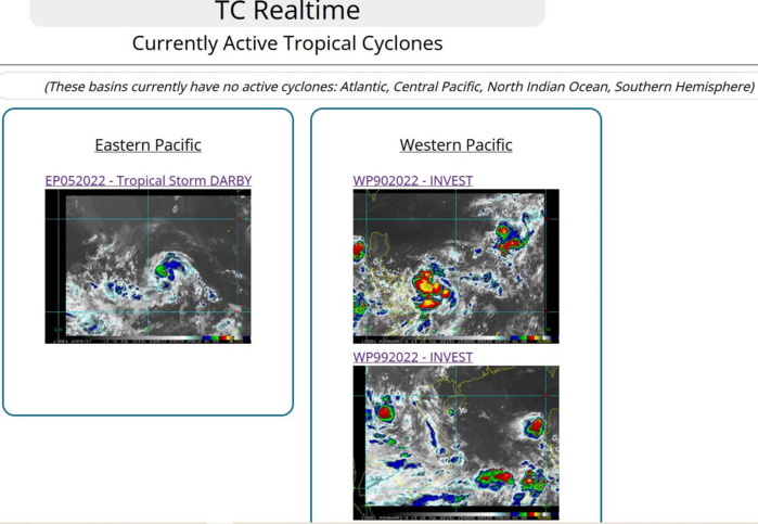 Invest 90W now on the map// TS 05E(DARBY) intensifying, 10/16utc update