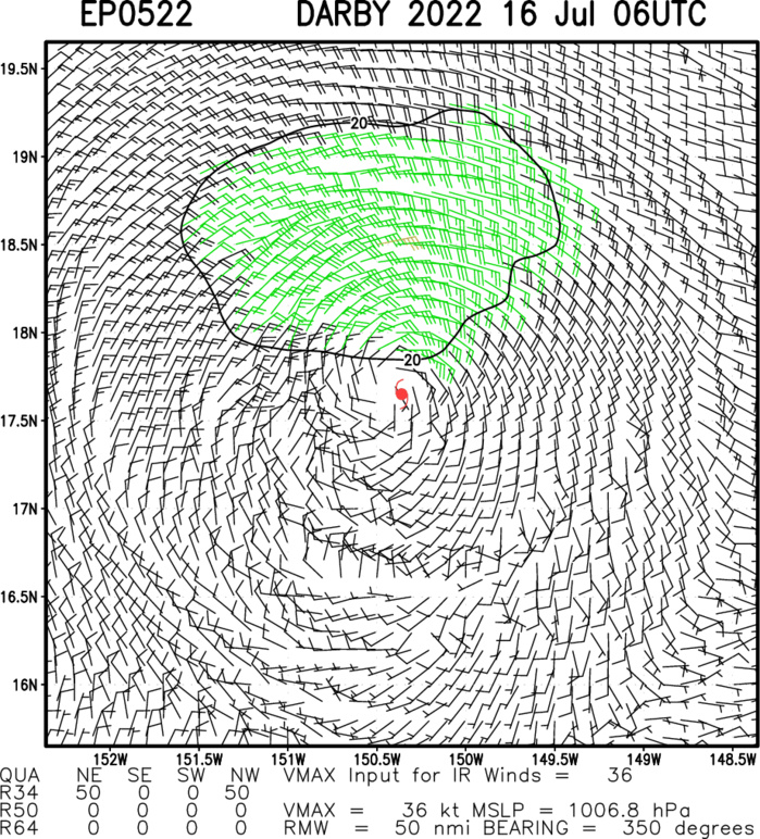 Invest 96A up-graded to MEDIUM//TS 05E(DARBY) weakening south of Hawaii//TS 06E(ESTELLE) to peak by 48h, 16/04utc