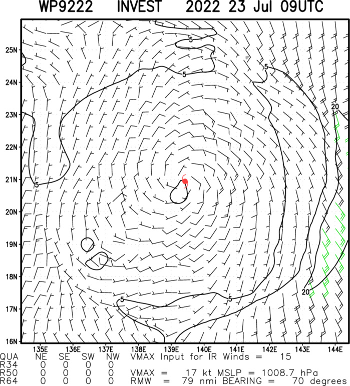 Invest 92W on the JTWC map, 23/06utc update