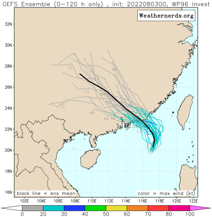 GFS IS SHOWING DEVELOPMENT WITH IT  REACHING TD STRENGTH WITHIN 12-24 HOURS WHILE ECMWF AND NAVGEM AGREE ON  THE DEVELOPMENT OF CIRCULATION CENTER BUT LACK A DEPRESSION STRENGTH WIND  FIELD. ENSEMBLE GUIDANCE IS ALSO IN GOOD AGREEMENT ON A NORTHWESTWARD  TRACK AND WEAK INTENSIFICATION PRIOR TO LANDFALL.