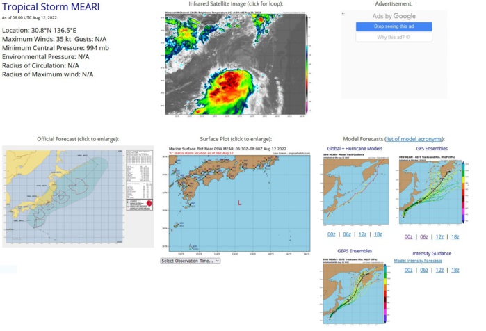 SATELLITE ANALYSIS, INITIAL POSITION AND INTENSITY DISCUSSION: ANIMATED MULTISPECTRAL SATELLITE IMAGERY (MSI) SHOWS THAT THE EXPOSED LOW LEVEL CIRCULATION CENTER (LLCC) THAT HAS BEEN TRACKED OVER THE PAST DAY, HAS STOPPED MOVING NORTHWARD AND HAS INSTEAD TAKEN A HARD TURN TO THE EAST OVER THE PAST FOUR HOURS OR SO. NET TRACK MOTION SINCE THE PREVIOUS BEST TRACK HAS THUS SLOWED TO ROUGHLY FIVE KNOTS. TS 09W CONTINUES TO STRUGGLE TO CONSOLIDATE AN ORGANIZED CONVECTIVE CORE ABOUT THE LLCC IN THE FACE OF PERSISTENT NORTH-NORTHWESTERLY SHEAR. HOWEVER, THE BULK SHEAR, WHILE STILL MODERATE, HAS SLACKED OFF QUITE A BIT SINCE THE PREVIOUS ANALYSIS, NOW ESTIMATED AT 15-20 KNOTS. ATMOSPHERIC MOTION VECTORS (AMVS) REVEAL AN UPPER-LEVEL COL REGION JUST NORTH OF TD 09W AND AS THE SYSTEM MOVES INTO THIS REGION, SHEAR IS EXPECTED TO SLACKEN EVEN MORE. JTWC HAND ANALYSIS INDICATES A MINISCULE POINT SOURCE LOCATED ABOVE TS 09W, PROVIDING MODERATE TO STRONG EQUATORWARD OUTFLOW AND SUPPORTING THE FLARING CONVECTION IN THE SOUTHERN HEMISPHERE OF THE SYSTEM. THE INITIAL POSITION IS ASSESSED WITH HIGH CONFIDENCE BASED ON THE EXPOSED LLCC. THE INITIAL INTENSITY REMAINS ASSESSED AT 35 KNOTS WITH HIGH CONFIDENCE BASED ON AN OVERALL AVERAGE OF AGENCY SUBJECTIVE AND OBJECTIVE DVORAK FIX INTENSITIES. REGARDLESS OF THE RECENT RIGHTWARD JOG OF THE LLCC, THE OVERALL MOTION CONTINUES NORTHWARD ALONG THE WESTERN PERIPHERY OF A DEEP SUBTROPICAL RIDGE (STR) ENTRENCHED TO THE EAST.