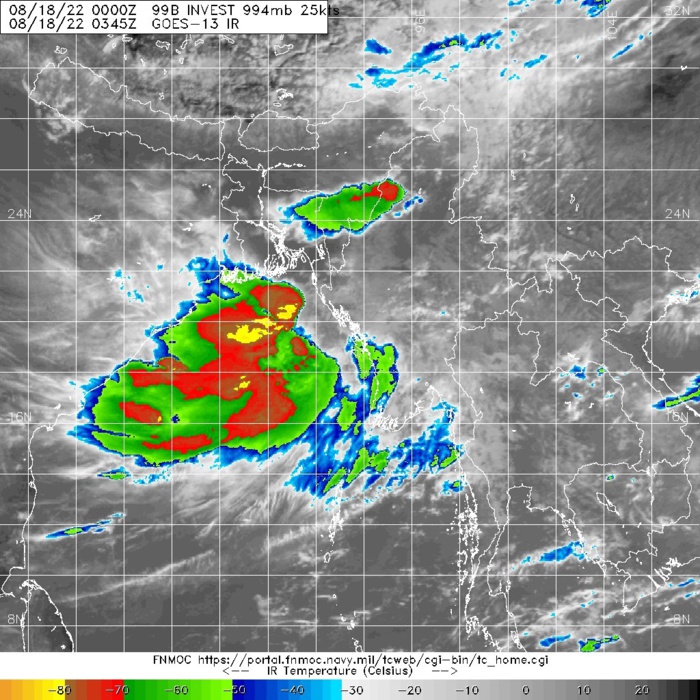 North Indian: after TC 03A, Invest 99B is another very rare August system//Invest 93W and Invest 96W, 18/03utc