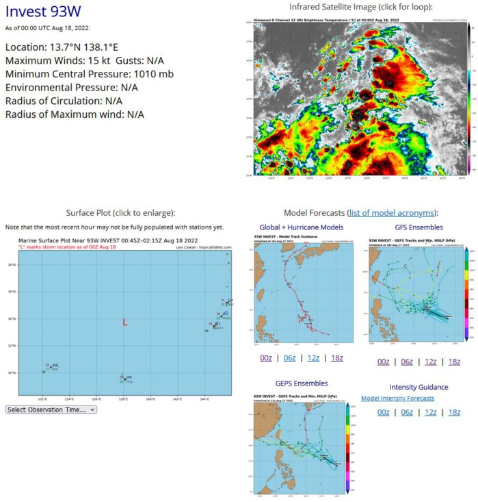 North Indian: after TC 03A, Invest 99B is another very rare August system//Invest 93W and Invest 96W, 18/03utc