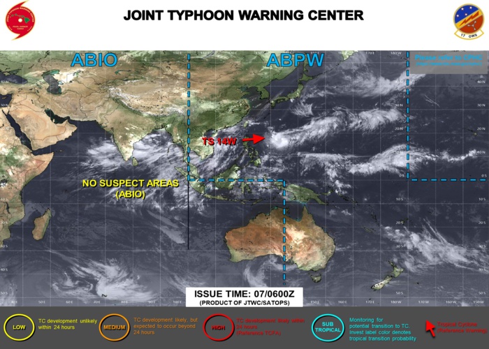 JTWC IS ISSUING 6HOURLY WARNINGS ON 14W. 3HOURLY SATELLITE BULLETINS ARE ISSUED ON 14W AND INVEST 92W.