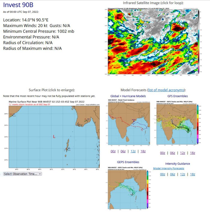 14W forecast to reach Typhoon intensity before 48h//HU 12E(KAY)//HU 05L(DANIELLE)//HU 06L(EARL)//Invest 90B, 07/06utc