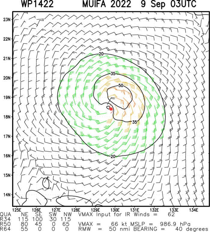 14W(MUIFA): Rapid intensification up to Typhoon CAT 4 forecast by 48h//Invests 92W/93W/90B//TS 12E(KAY)//HU 06L(EARL),95L,09/09utc