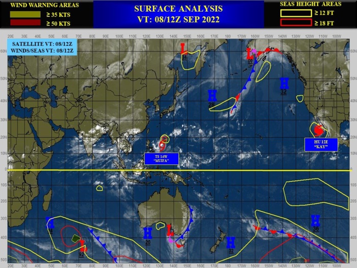 14W(MUIFA): Rapid intensification up to Typhoon CAT 4 forecast by 48h//Invests 92W/93W/90B//TS 12E(KAY)//HU 06L(EARL),95L,09/09utc