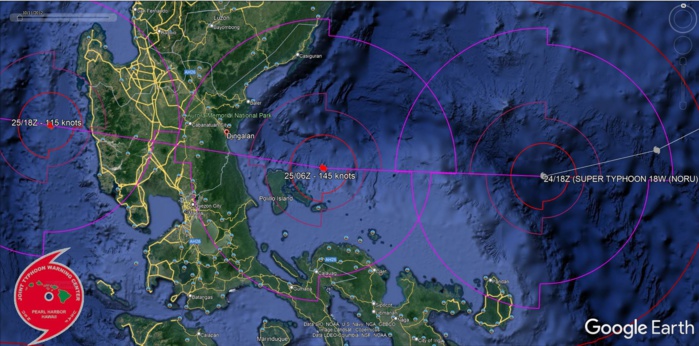 18W(NORU): current Extreme Rapid Intensification(ERI) to reach Super Typhoon intensity, 3rd of the season,2421utc