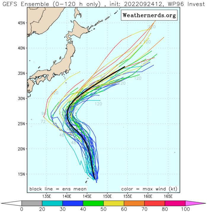 GLOBAL MODELS ARE IN RELATIVELY GOOD  AGREEMENT THAT OVERALL CONDITIONS ARE FAVORABLE FOR DEVELOPMENT WITHIN  24-48 HOURS AS INVEST 96W TRACKS NORTH-NORTHWESTWARD WHILE QUICKLY  INTENSIFYING.