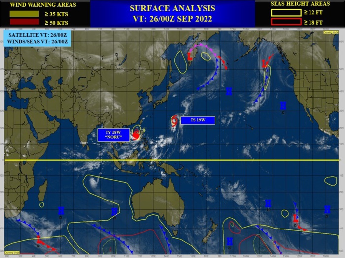 18W(NORU): Rapid Intensification(RI) expected next 36h//TS 19W(KULAP)//Invest 97W//TS 09L(IAN): RI likely after 24h,26/06utc