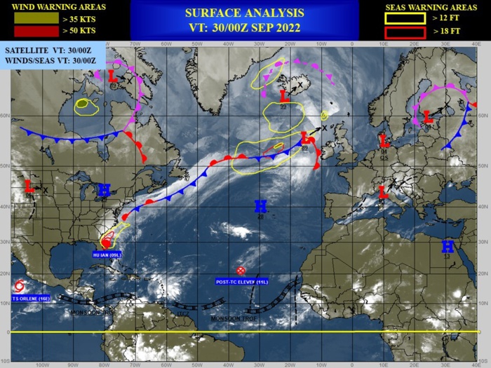 20W(ROKE)gaining latitude&weakening steadily//TS 16E(ORLENE)peaking at CAT2 by 48H//09L(IAN) hybrid features//GTHO map//30/09utc