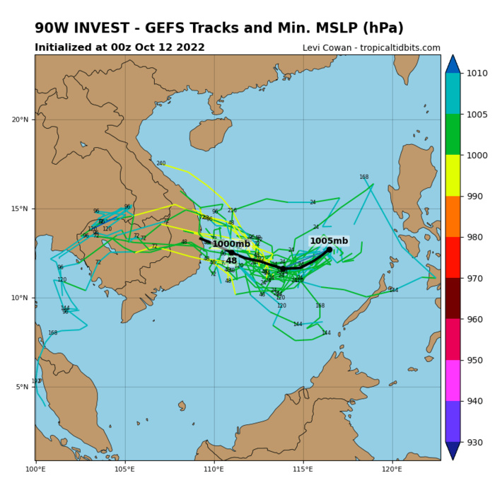 GLOBAL MODELS AGREE ON INVEST 90W RAPIDLY DEVELOPING WITHIN THE SOUTH  CHINA SEA AND TRACKING SOUTHWEST TOWARDS VIETNAM IN THE NEXT 48-72  HOURS.