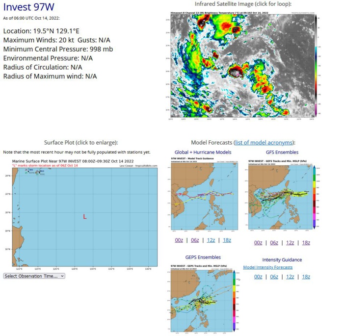 TCFA issued for Invest 97W//TD 22W to landfall south of Da Nang//TS 21W to be absorbed into larger Invest 91W//TS 14L(KARL)//1409utc