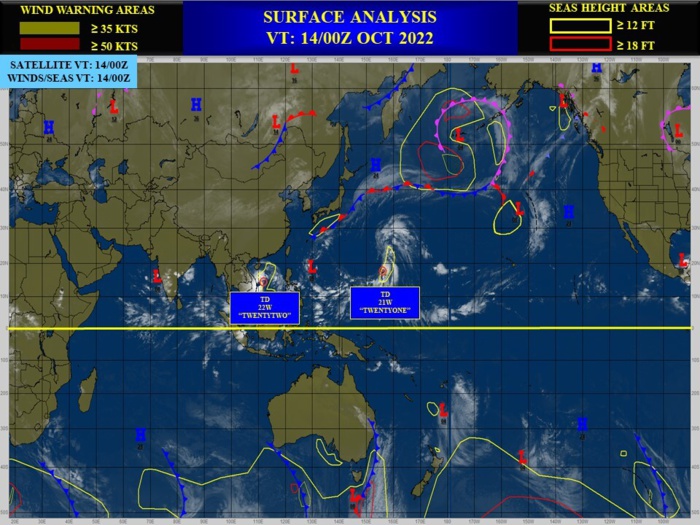 TCFA issued for Invest 97W//TD 22W to landfall south of Da Nang//TS 21W to be absorbed into larger Invest 91W//TS 14L(KARL)//1409utc