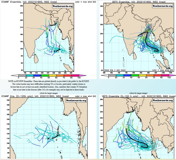 GLOBAL MODELS ARE IN GOOD AGREEMENT THAT 92B WILL CONTINUE TO TRACK  GENERALLY NORTHWESTWARD.