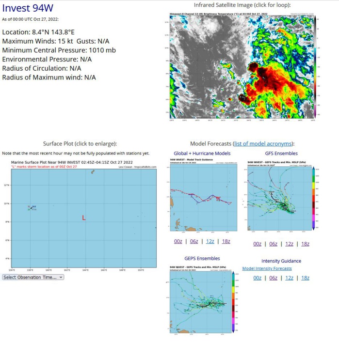 TD 26W forecast to intensify significantly next 48H while approaching the Philippines//Invest 94W//2703utc