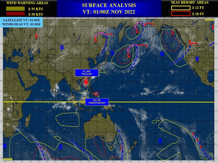 TY 26W(NALGAE) peaked at CAT1 now decaying//27W(BANYAN) short-lived//Invest 93S//15L(LISA) intensifying//Invest 96L//01/06utc