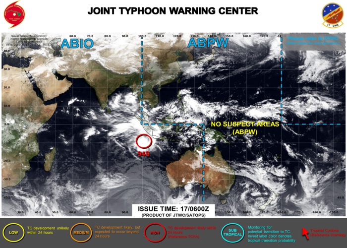 JTWC IS ISSUING 3HOURLY SATELLITE BULLETINS ON INVEST 94S.