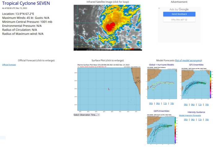 SATELLITE ANALYSIS, INITIAL POSITION AND INTENSITY DISCUSSION: JTWC HAS CONDUCTED A REANALYSIS OF THE PREVIOUS INTENSITY ESTIMATES FOR TC 07A, RESULTING IN A SIGNIFICANT INCREASE IN THE INTENSITY IN THE PRIOR POSITIONS, WHICH IS CARRIED FORWARD TO THIS FORECAST. ANIMATED MULTISPECTRAL SATELLITE IMAGERY (MSI) DEPICTS AN IRREGULAR CENTRAL DENSE OVERCAST (CDO) FEATURE, WHICH IS BEGINNING TO WEAKEN AND BECOME INCREASINGLY RAGGED. THE MOST RECENT MICROWAVE IMAGE FROM 150223Z SHOWED A TITLED VORTEX, WITH THE LOW LEVEL CIRCULATION CENTER (LLCC) POSITIONED SLIGHTLY WEST OF THE CYCLONICALLY CURVED CONVECTIVE MASS DUE TO MODERATE SOUTH-SOUTHWESTERLY SHEAR. EXTRAPOLATION OF THE LLCC IN THE MICROWAVE DATA AS WELL AS THE AMBIGUITY ANALYSIS FROM A 150446Z ASCAT-B PASS PROVIDED HIGH CONFIDENCE TO THE INITIAL POSITION. AS NOTED ABOVE, THE PREVIOUS INTENSITY ESTIMATES HAVE BEEN INCREASED AND CARRIED THROUGH THIS FORECAST, WITH THE INITIAL INTENSITY NOW SET AT 45 KNOTS, IN LINE WITH THE MULTI-AGENCY CURRENT INTENSITY (CI) ESTIMATES OF T3.0 (45 KNOTS) AND CONFIRMED BY THE ASCAT-B PASS, WHICH SHOWED 40 KNOT WIND BARBS IN THE NORTHERN HEMISPHERE OF THE SYSTEM, WHICH CONSIDERING THE LOW-BIAS INHERENT IN ASCAT DATA AT THIS SPEED, EASILY SUPPORTS A 45 KNOT INTENSITY. OF NOTE, DUE TO AN UPSTREAM OUTAGE, THERE ARE NO OBJECTIVE INTENSITY ESTIMATES AVAILABLE AT PRESENT. THE SYSTEM LIES IN A MARGINALLY FAVORABLE ENVIRONMENT, FOR NOW, WITH MODERATE (15-20 KNOTS) VWS, GOOD POLEWARD OUTFLOW AND WARM SSTS. DRY AIR IN THE 500MB-300MB LEVEL IS IMPINGING THE WESTERN PORTION OF THE CIRCULATION AND BEGINNING TO ERODE CONVECTION ON THAT SIDE OF THE SYSTEM.