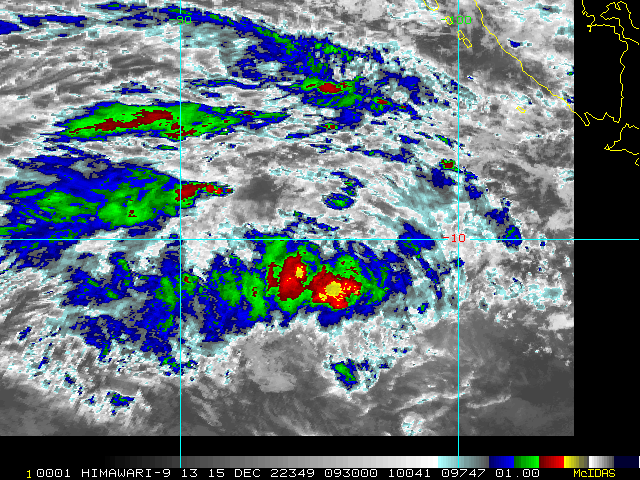 MULTISPECTRAL SATELLITE IMAGERY  (MSI) DEPICTS A PARTIALLY EXPOSED LOW LEVEL CIRCULATION CENTER (LLCC)  WITH STRONGER WINDS NOW WRAPPING AROUND THE CIRCULATION THE SOUTHERN AND  WESTERN SIDES OF THE CIRCULATION, AS SEEN IN A 150305Z ASCAT METOP-B  PASS.