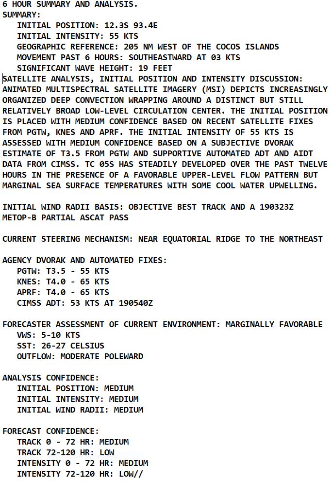 TC 05S(DARIAN) CAT 1 US: has been intensifying faster than forecast//Invest 93W//Invest 98B// 19/12utc