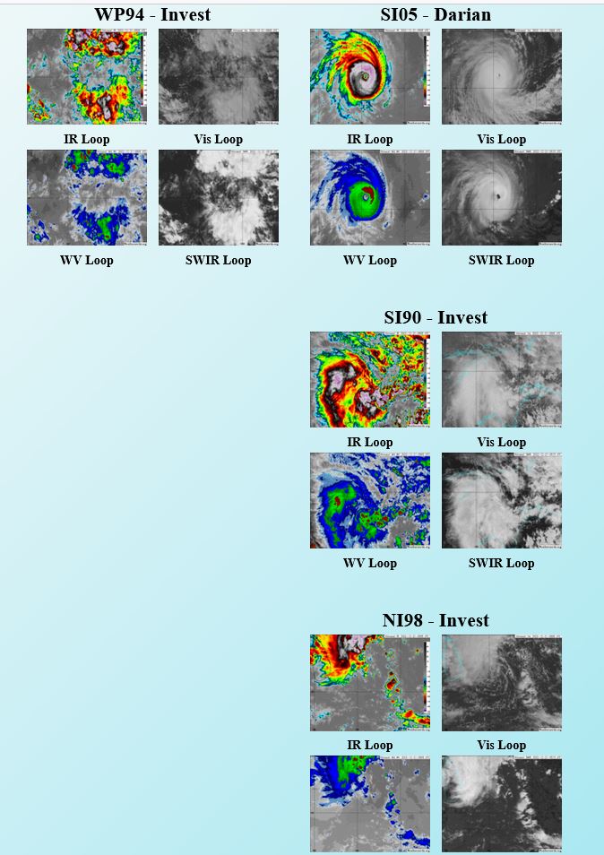 TC 05S(DARIAN) reaches unexpected heights: Super Typhoon intensity//Invest 90S up-graded//Invest 98B//Invest 94W// 2106utc