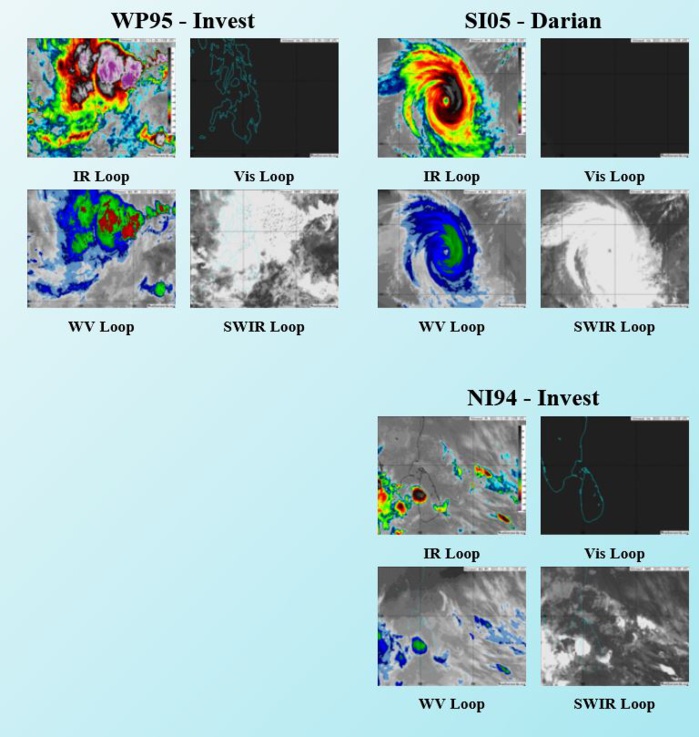 TC 05S(DARIAN): displayed a 3rd intensity peak as a CAT4 US, now embarked on a weakening trend //Invest 98B//Invest 95W// 2615utc