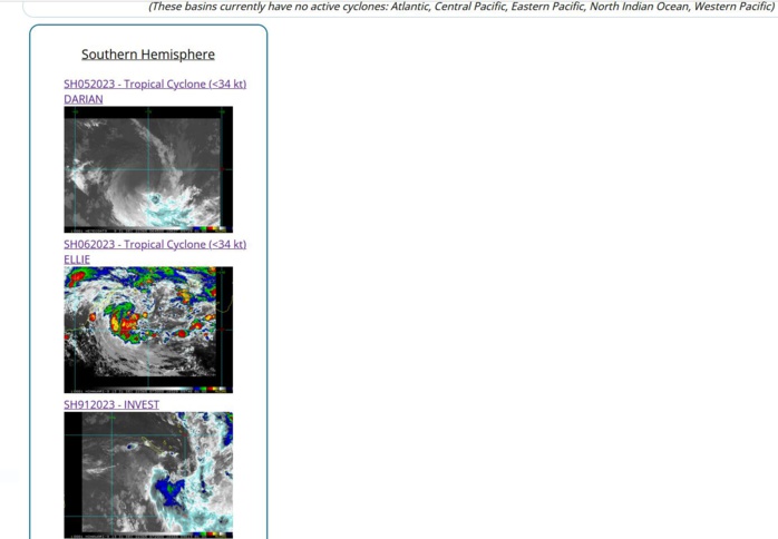 05S(DARIAN): subtropical,ETT forecast by 36/48h//Over-land remnants of TC 06S(ELLIE) still alive//Invest 91P:subtropical//3109utc