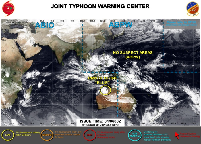 Over-land 06S(ELLIE): severe flooding over parts of Western Australia //Invest 96W//Invest 92P//Invest 93P// 0409utc