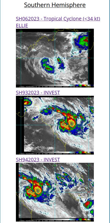 Invest 93P//Invest 94P//06S(ELLIE) over-land remnants//Invest 96W// GTHO maps up to 3 weeks//10 day Ecmwf storm tracks//0615utc