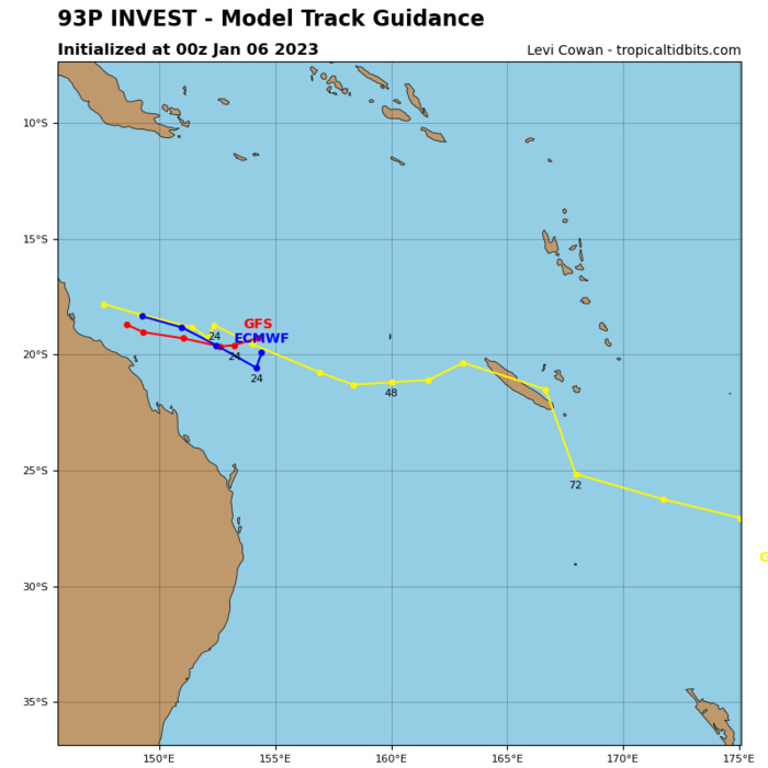 Invest 93P//Invest 94P//06S(ELLIE) over-land remnants//Invest 96W// GTHO maps up to 3 weeks//10 day Ecmwf storm tracks//0615utc