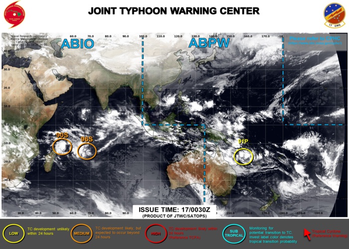 JTWC IS ISSUING 3HOURLY SATELLITE BULLETINS ON INVEST 96S.