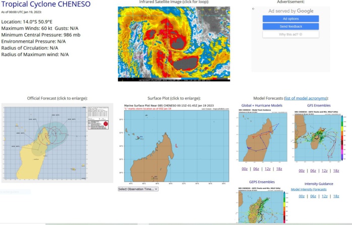 TC 08S(CHENESO): just below Typhoon intensity,forecast landfall near Sambava//TC 09P(IRENE) peaked// Invest 92P: TCFA// 1903utc