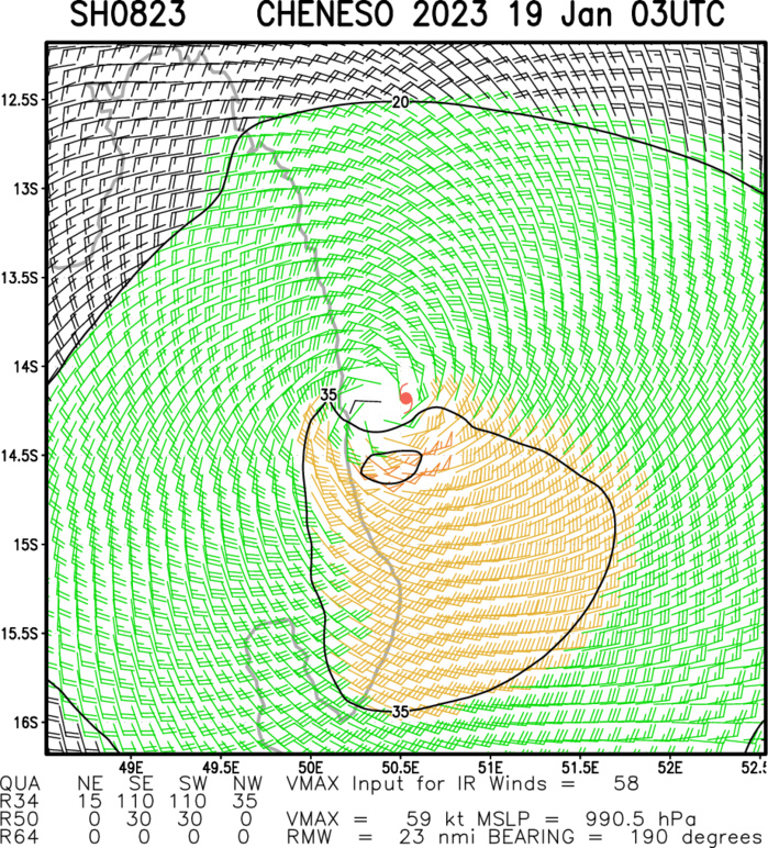 TC 08S(CHENESO): just below Typhoon intensity,forecast landfall near Sambava//TC 09P(IRENE) peaked// Invest 92P: TCFA// 1903utc
