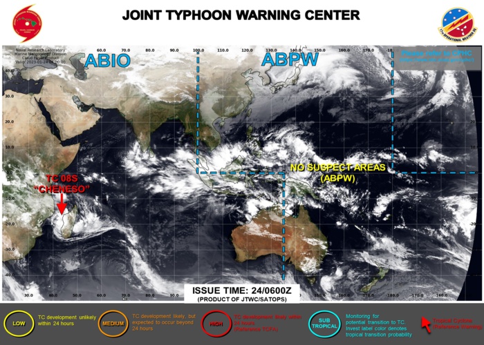 JTWC IS ISSUING 12HOURLY WARNINGS AND 3HOURLY SATELLITE BULLETINS ON TC 08S(CHENESO).