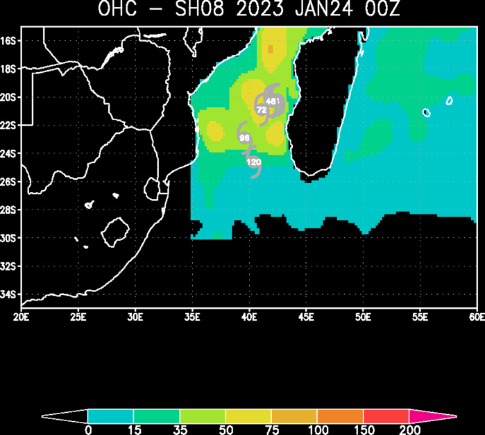 TC 08S(CHENESO) forecast to reach Typhoon intensity by 36h over the warm MOZ Channel//2403utc
