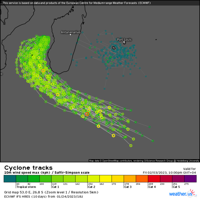 TC 08S(CHENESO): +35knots/24h, forecast to peak at CAT 3 US by 72h// Invest 90B//GTHO maps// 2503utc
