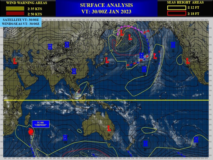 TC 08S(CHENESO) estimated peak intensity was 85knots/CAT 2 US//Invest 90B//Invest 94S//Invest 95S// 3003utc, 06utc update