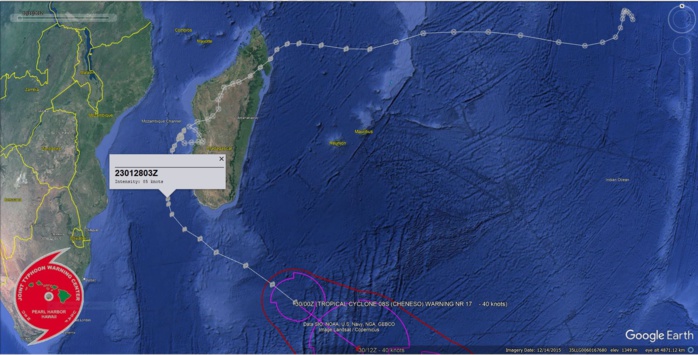 TC 08S(CHENESO) estimated peak intensity was 85knots/CAT 2 US//Invest 90B//Invest 94S//Invest 95S// 3003utc, 06utc update