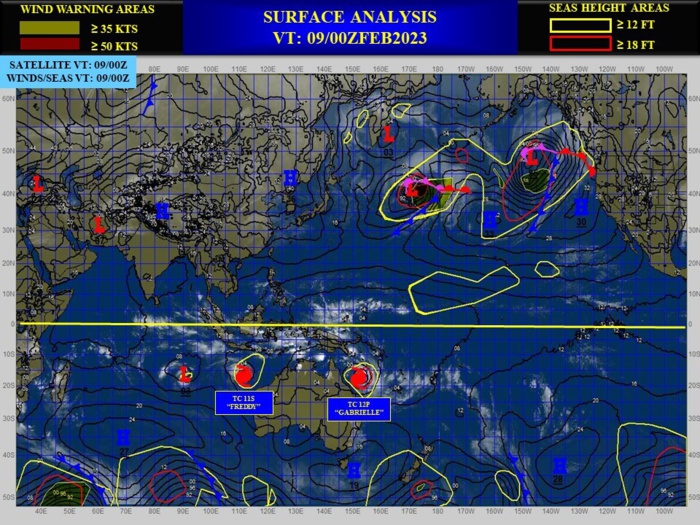 TC 11S(FREDDY) set to re-intensify after 36h//TC 12P(GABRIELLE) intensifying and peaking by 36h//Invest 94S: TC Formation Alert//0903utc