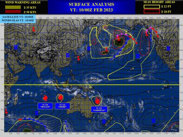 TC 12P(GABRIELLE): CAT 2 US//TC 13S(DINGANI) to reach 65knots by 48h//TC 11S(FREDDY): to peak once again//Invest 90P//1009utc