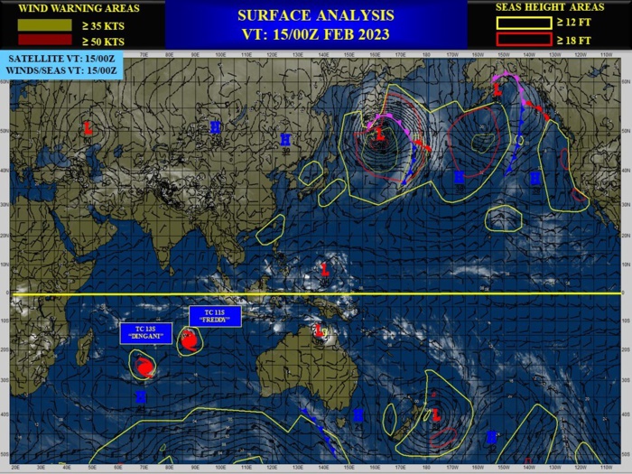 TC 11S(FREDDY): Super Typhoon intensity//TC 13S(DINGANI) weakening//Invest 91P//Invest 99W//10 day GTHO maps//15/15utc