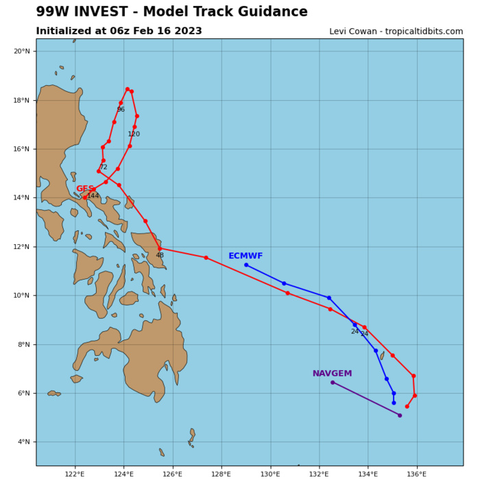 GLOBAL MODELS ARE IN GENERAL AGREEMENT THAT 99W WILL HAVE LITTLE  DEVELOPMENT AS IT TRACKS NORTHWESTWARD OVER THE NEXT 24-48 HOURS.