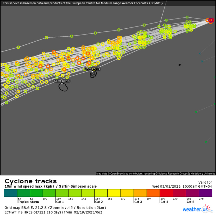 TC 11S(FREDDY) powerful CAT 4 US: 5th intensity peak possible rapidly approaching Mauritius/Réunion islands//Invests 99W/93S//1915utc