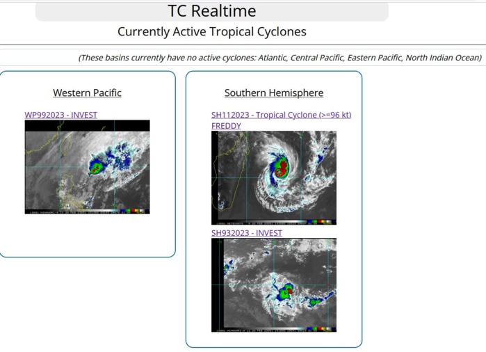 TC 11S(FREDDY)set to make landfall near Mananjary/MADAGASCAR shortly after 24h as a strong CAT3 US//Invest 99W//Invest 93S// 2015utc